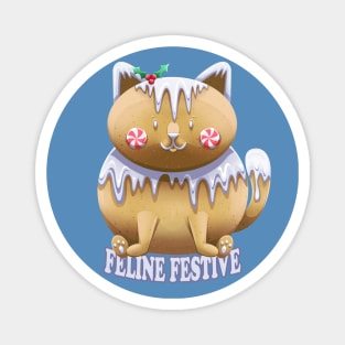 Feline Festive gingerbread cat Magnet